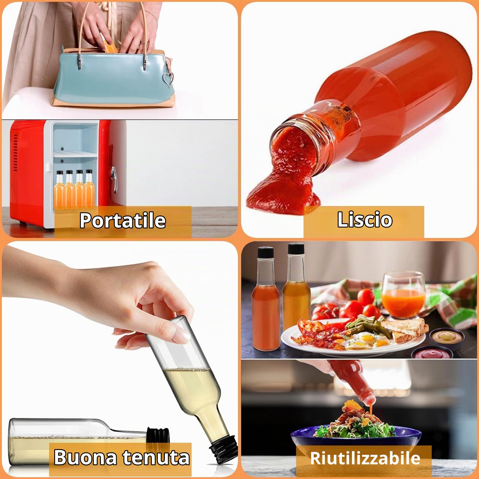 24 Pezzi Mini Bottiglie per Liquore con Tappi a Vite 100ml/3.5oz Riutilizzabile Plastica Bottigliette Trasparenti con Imbuto e Etichetta di carta kraft Mini Bottiglie Alcolici per Ma trimoni