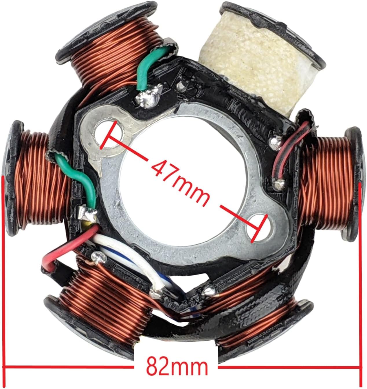 RedCap 6-Coil 5-Wire Stator Magneto for 50cc 70cc 90cc 110cc 125cc GY6 ATV Dirt Bike Scooter Go-Kart Buggy High-Performance Ignition Stator for Taotao Coolster Roketa Sunl Tank JCL Lance Jonway