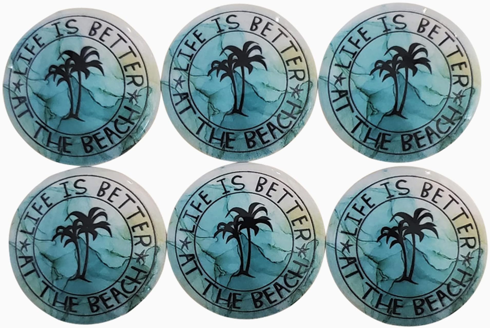 Twisted R Design Wooden Cabinet Knobs - Set of 6 Round Kitchen ...