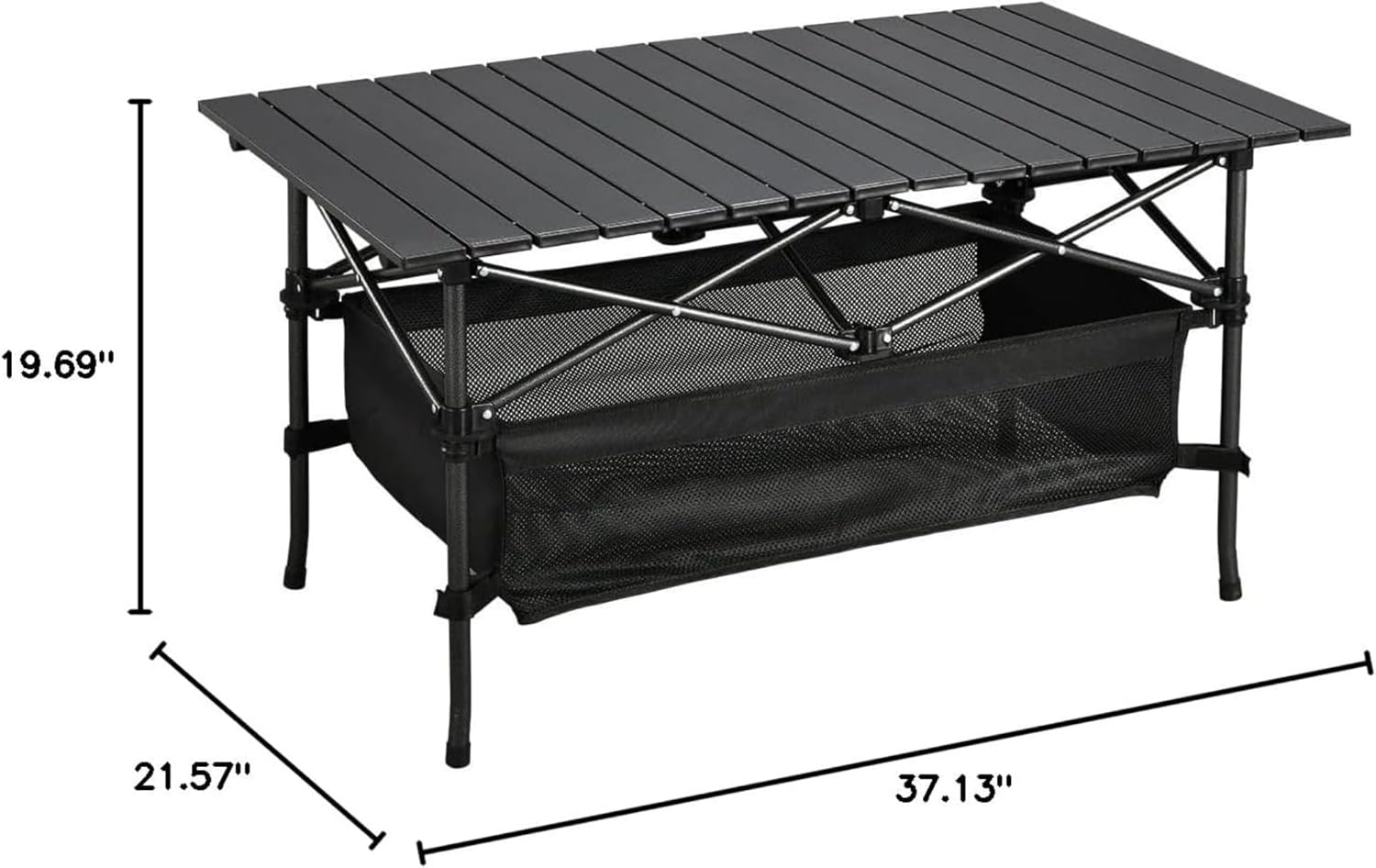 1pc Camping Table That Fold up Lightweight, Aluminum Folding Table Roll Up Table with Easy Carrying Bag for Indoor, Outdoor, Camping, Backyard, BBQ, Party, Patio, Beach, Picnic, Medium
