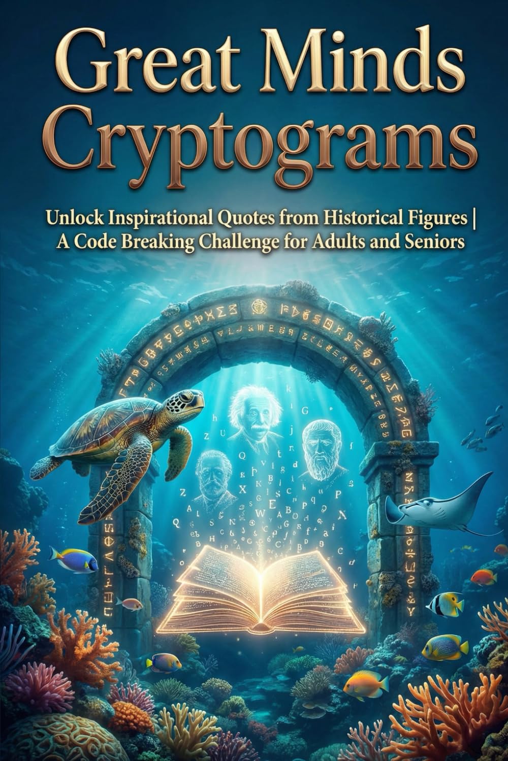 Great Minds Cryptograms: Unlock Inspirational Quotes from Historical Figures | A Code Breaking Challenge for Adults and Seniors