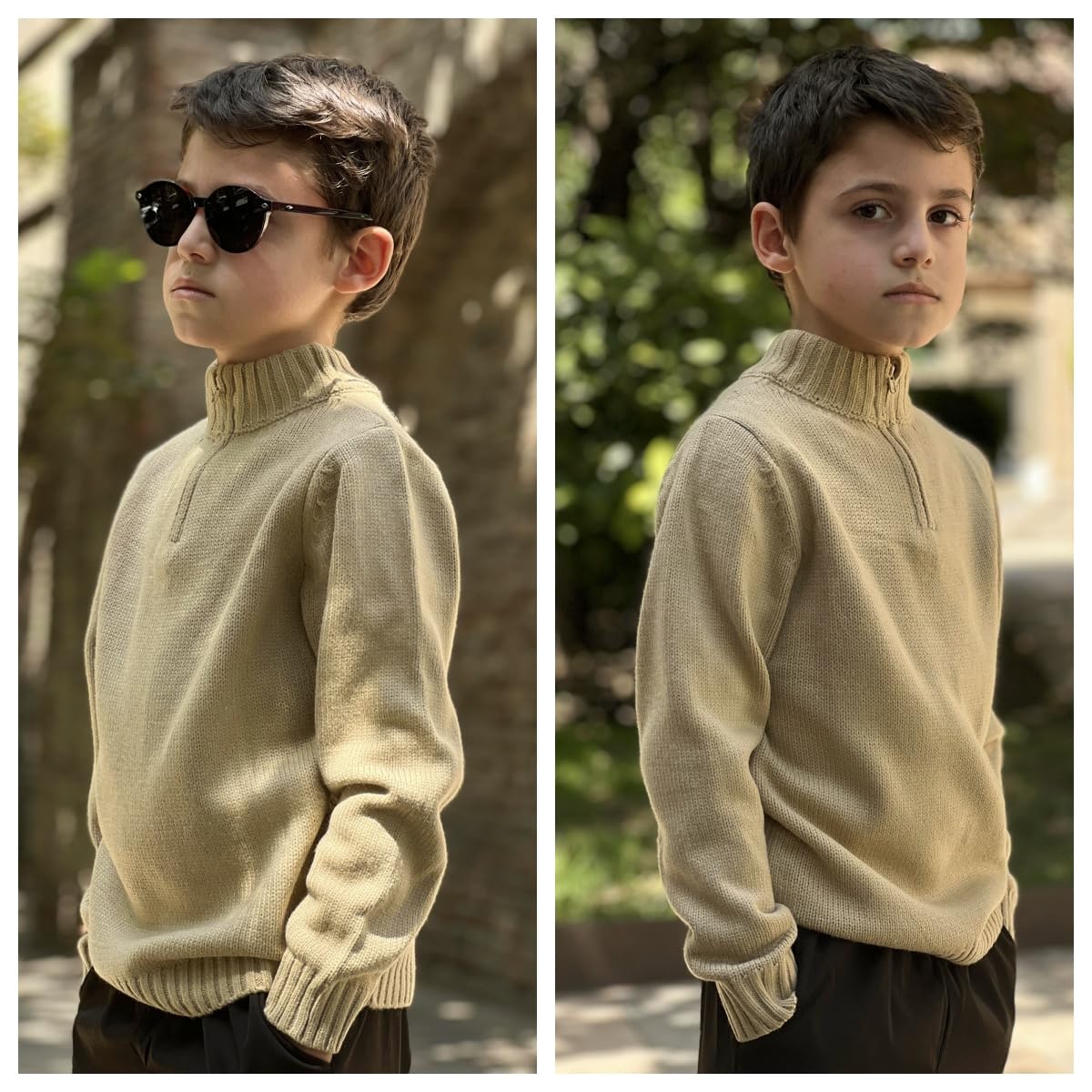 Arshiner Suéter para niño de Punto Ligero y Casual con Cremallera para otoño e Invierno, 5-14 años