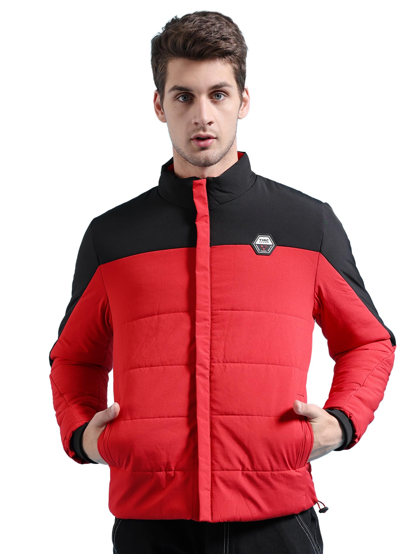 the indian garage co Men Black Regular Fit Colourblocked Bomber Jacket-picture-26