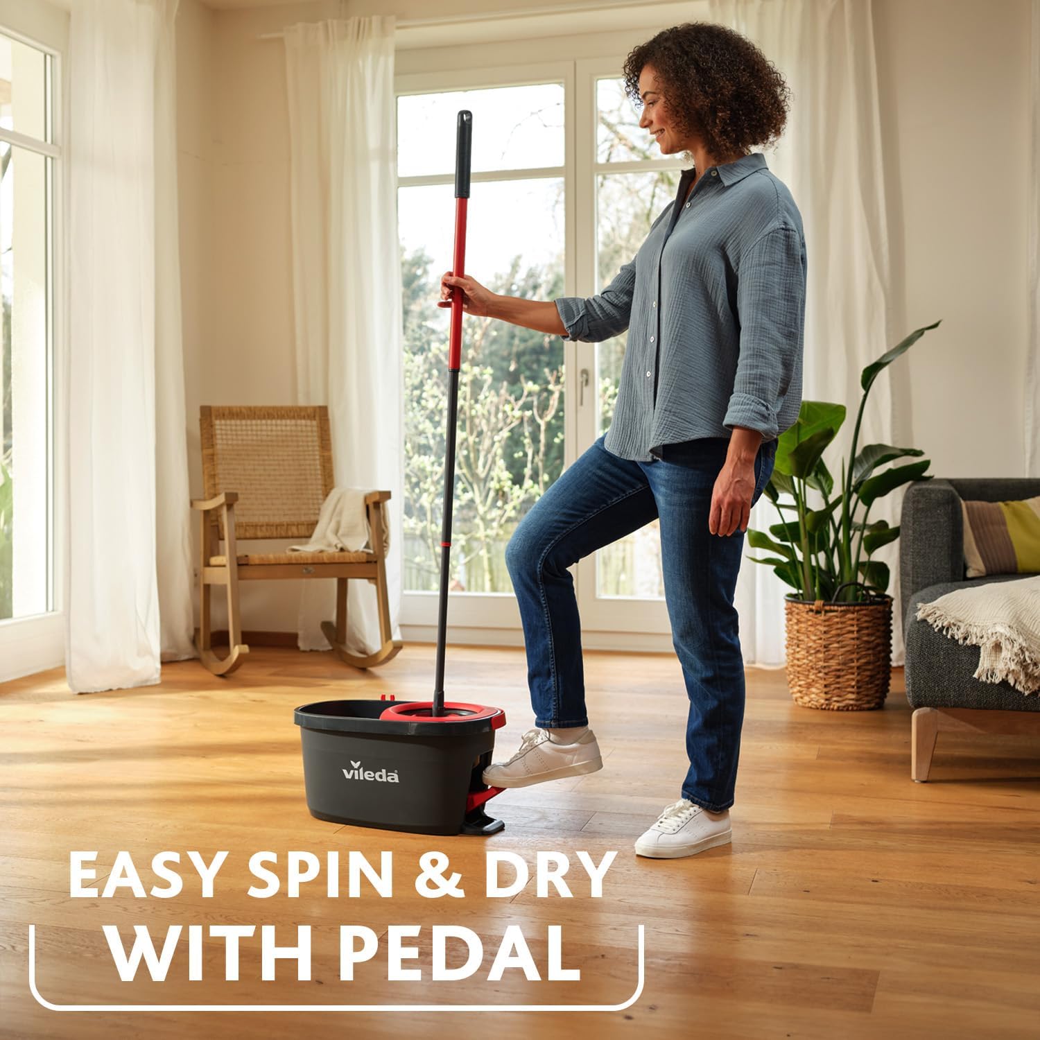 Vileda Turbo 2in1 Spin Mop & Bucket Set with Foot Pedal and Extra Refill - Analyse des détails et conception