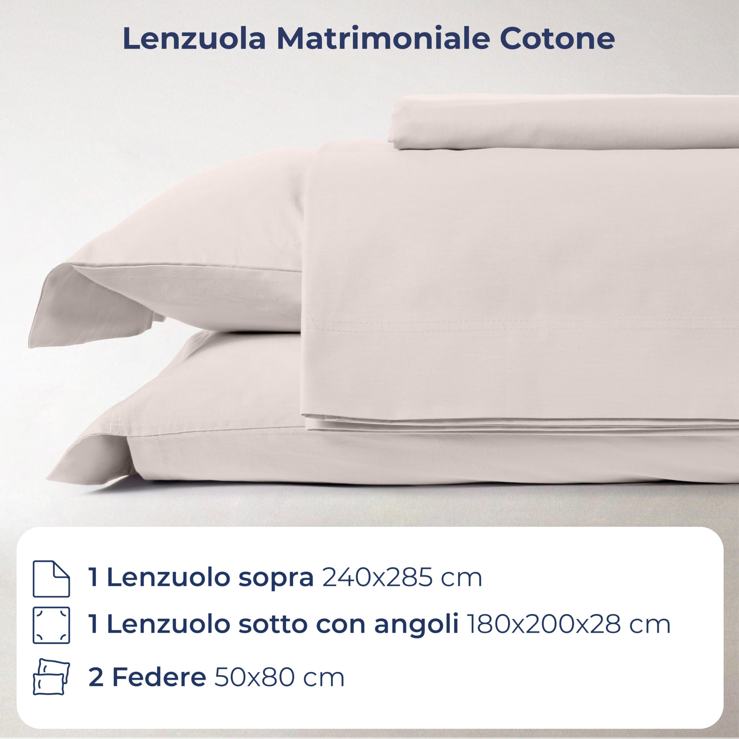Caleffi - Lenzuola Matrimoniali Cotone 180x200 - Completo Lenzuola Matrimoniali Cotone con Angoli - Morbido, Traspirante e Ipoallergenico - Colore Vivo - Certificato Oeko Tex