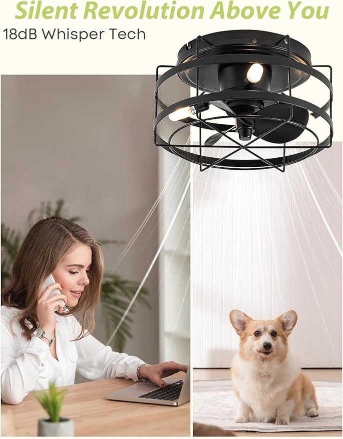 Ventilador de Techo 12.5 Pulgadas Con Luz y Control Remoto 1 miniatura 3