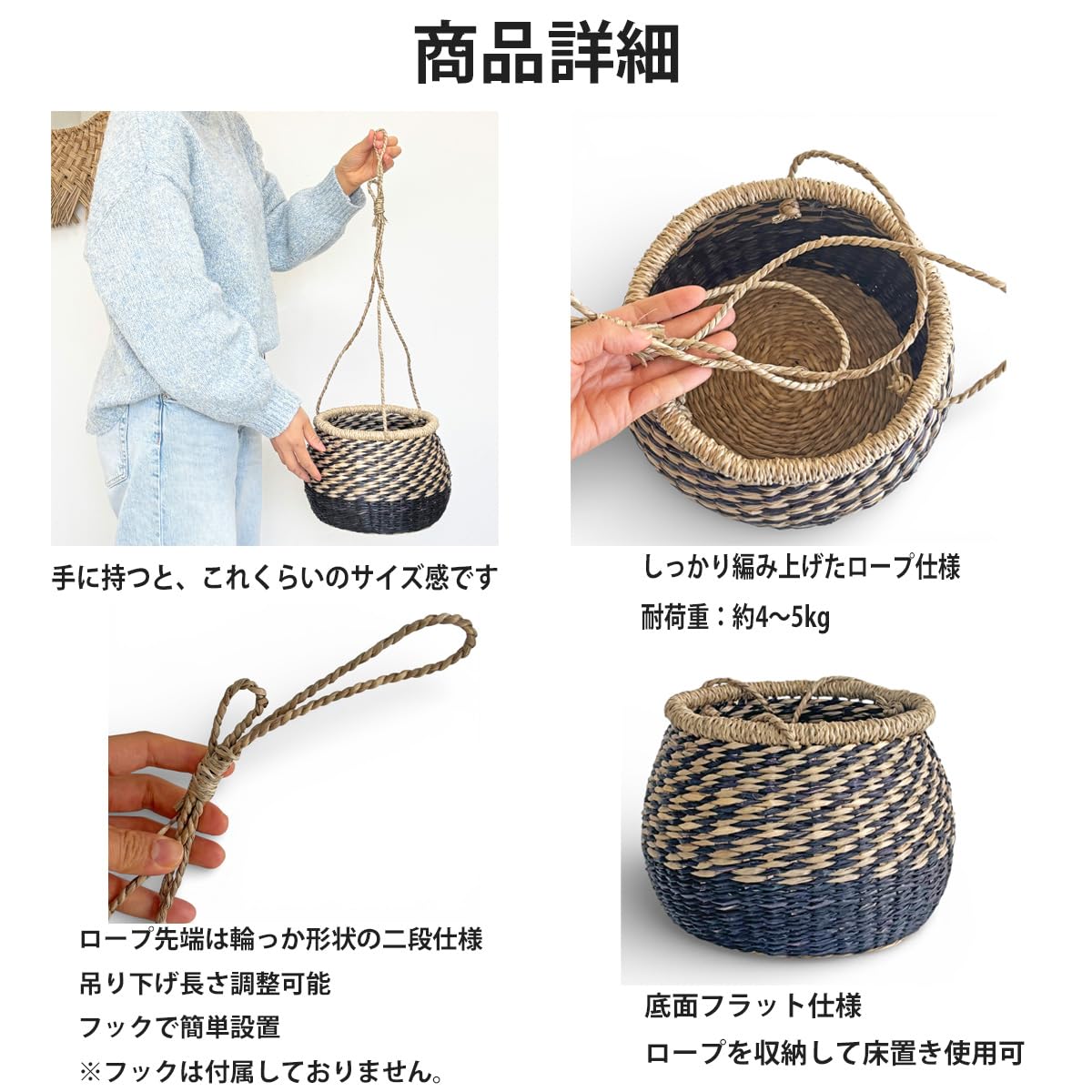 Amazon.co.jp: Vomcraft ナチュラルシーグラス吊り下げプランター 5号