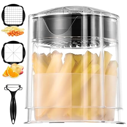 Kotamaki French Fry Cutter, Onion Chopper, Ultra Sharp Stainless Steel Blades for Potato Fries, Onion Ham Dices, Fruit