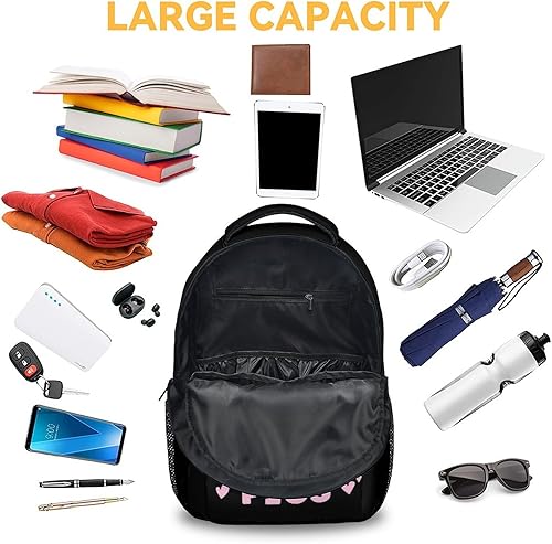 Miniatura 5 de Mercuryelf Mochila de cerdo para niñas, 16 pulgadas, color negro, con texto en inglés "Just a Girl Who Loves Pigs Mochilas para la escuela, bonita