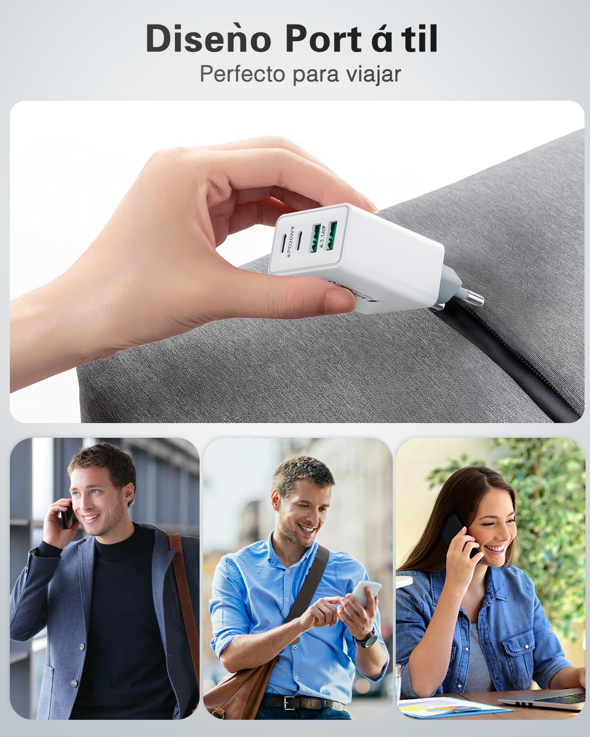 Cargador USB C 40W, Cargador iPhone Carga Rapida Múltiple USBC Enchufe PD+QC Rápido Pared Adaptador Tipo C Movil Cargadors para iPhone 17 16 15 14 13 12 11 Pro MAX Plus,iPad,Samsung USB Charger — view 6