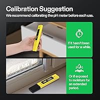 Vista 5 de VIVOSUN - Medidor digital de pH, alta precisión 0.01 pH, medidor de pH tipo bolígrafo para hidroponía, agua potable, piscina y acuario, amarillo