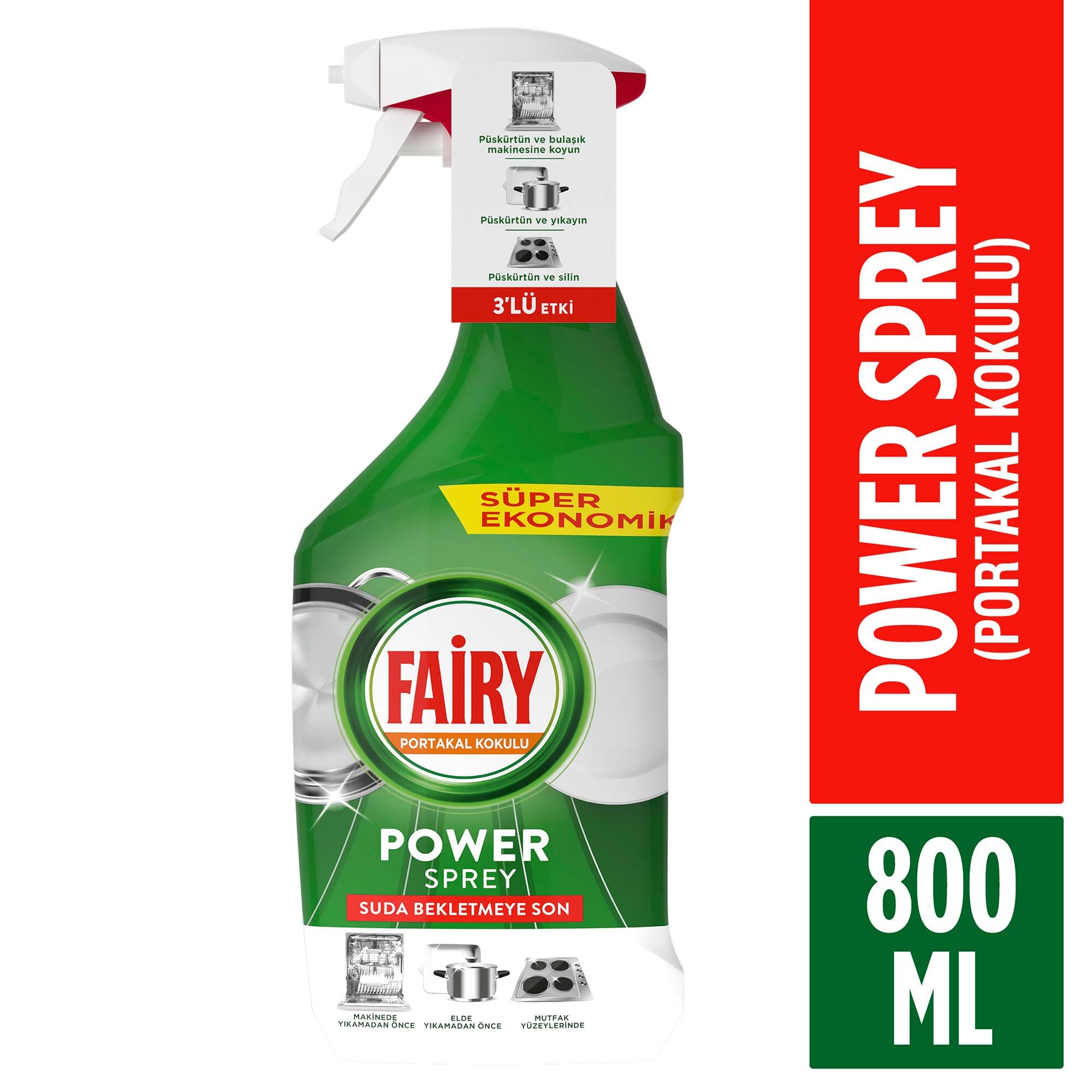 Fairy Portakallı Power Spray Bulaşık Spreyi, 800 ml