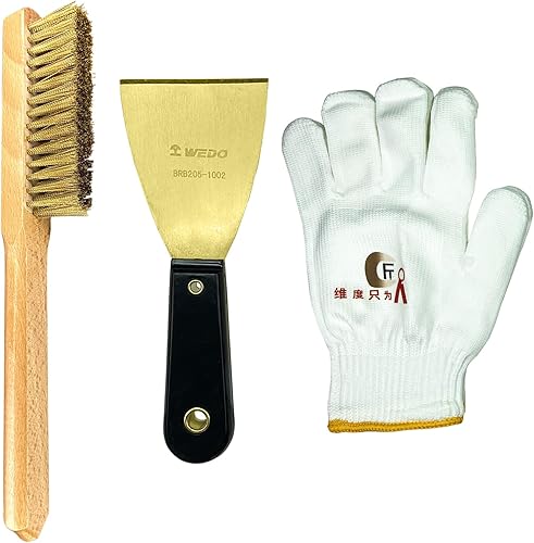 Miniatura 7 de WEDO Cuchillo de masilla de latón de 1-14 pulgadas, raspador de pintura con mango de baquelita, cuchillo para pintores, cuchillo para paneles de