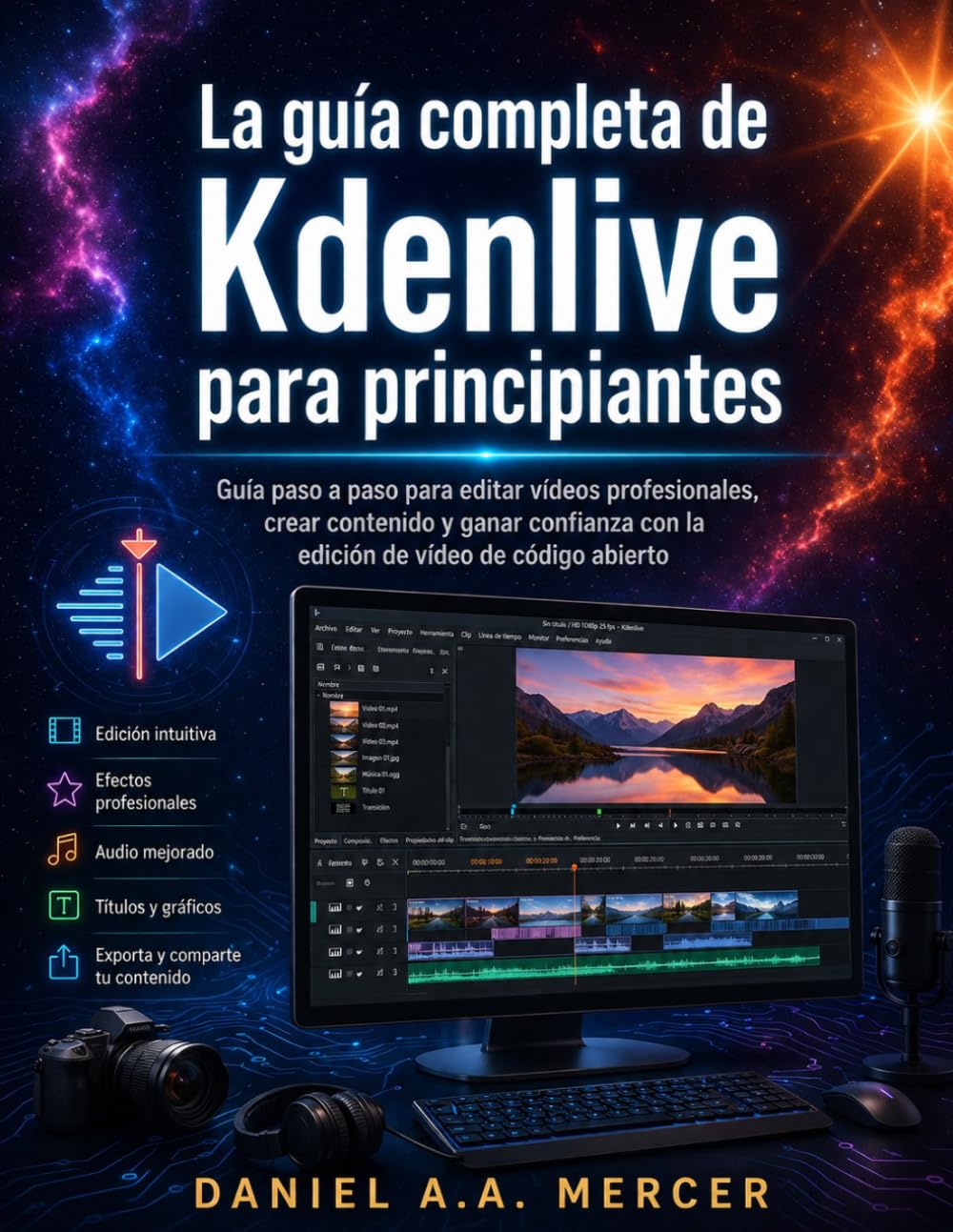 La guía completa de Kdenlive para principiantes: Guía paso a paso para editar vídeos profesionales, crear contenido y ganar confianza con la edición de vídeo de código abierto