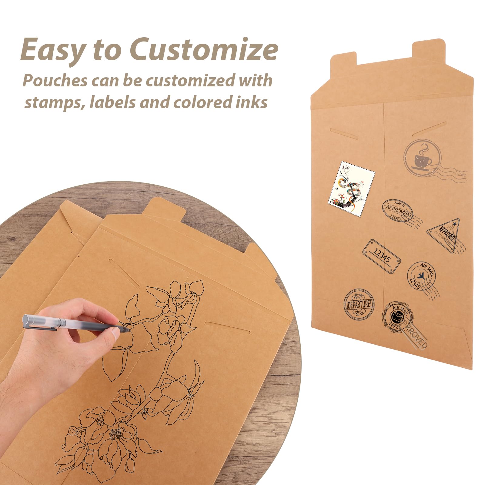 Paquete de 25 sobres rígidos marrones de 12 x 16 pulgadas, sobres rígidos de papel kraft resistente, sobres de cartón rígido de doble pared para envío, fotos, documentos, tarjetas de regalo, CD