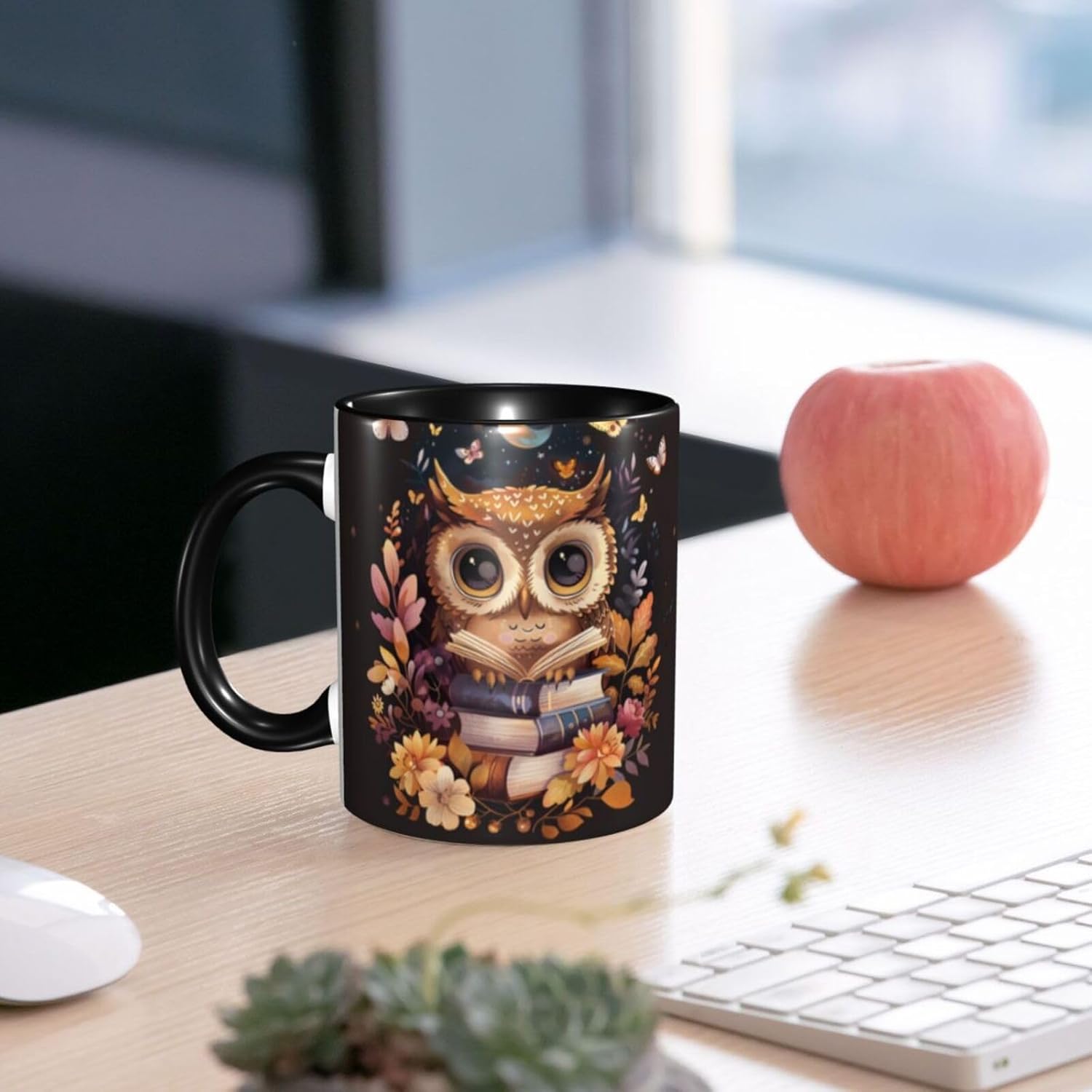 Owl Coffee Mug 11 OZ Cute Tea Cup Funny Coffee Cups for Women Microwave Safe - Image 2