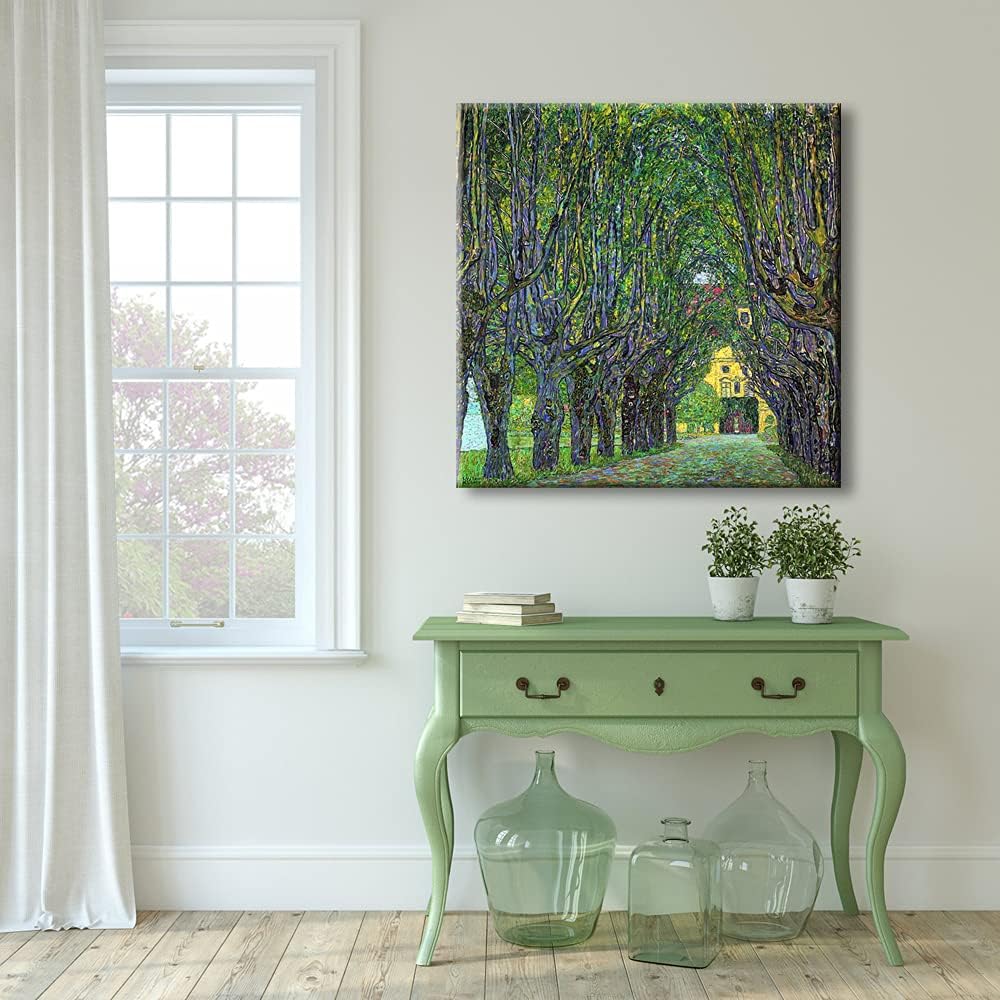 Wieco Art Avenue in Schloss Kammer Park, 1912 by Gustav Klimt Famous Paintings Reproduction Abstract Canvas Prints Artwork for Wall Decor Classic Canvas Wall Art
