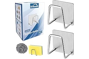 2Pcs Magnetic Sponge Holder for Kitchen Sink, Strong Adhesive Small Sponge Holder,...