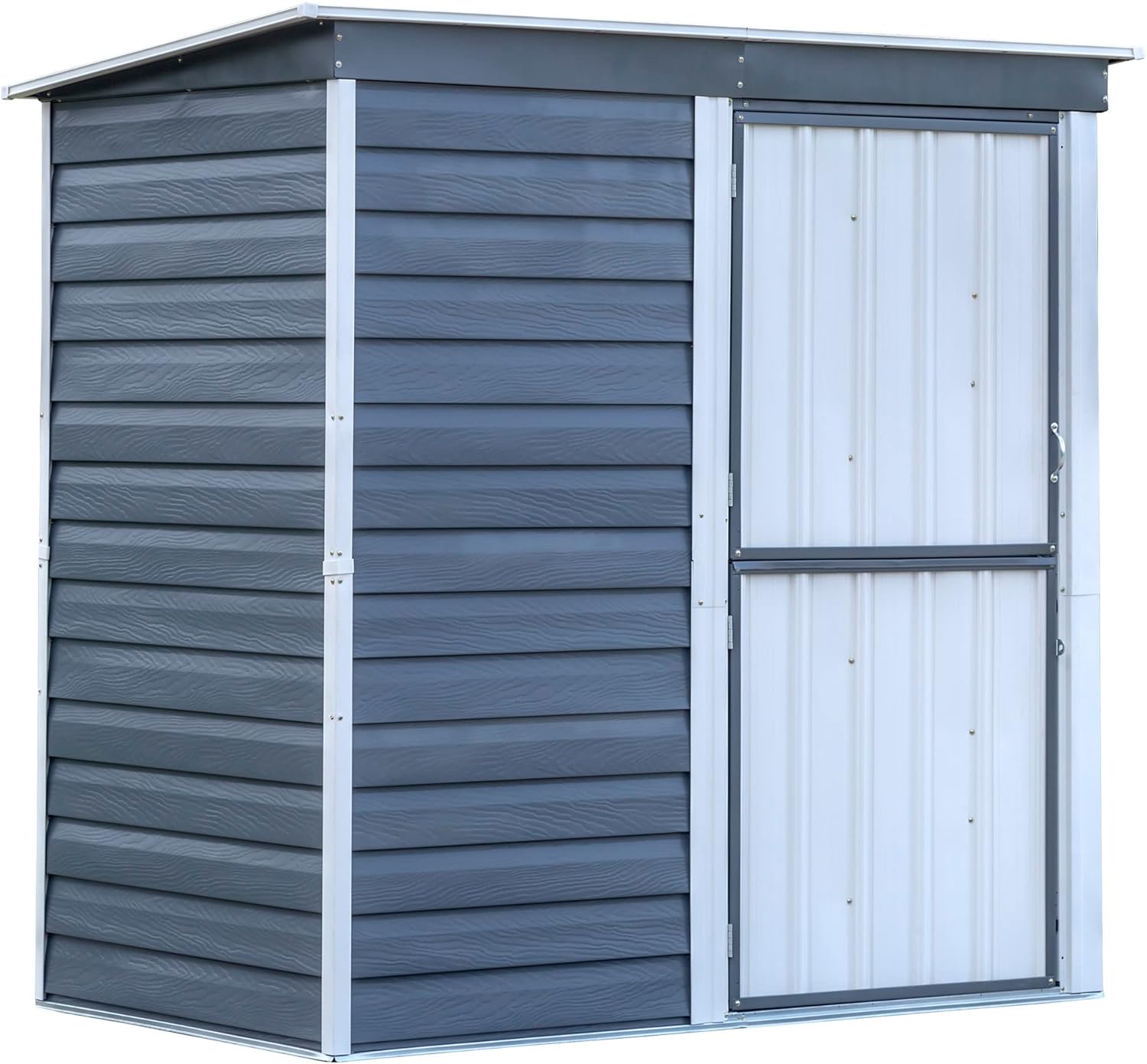 Arrow Shed SBS64 Shed-in-a-Box Compact Galvanized Steel Storage Shed with Pent Roof, 6'x4', Charcoal