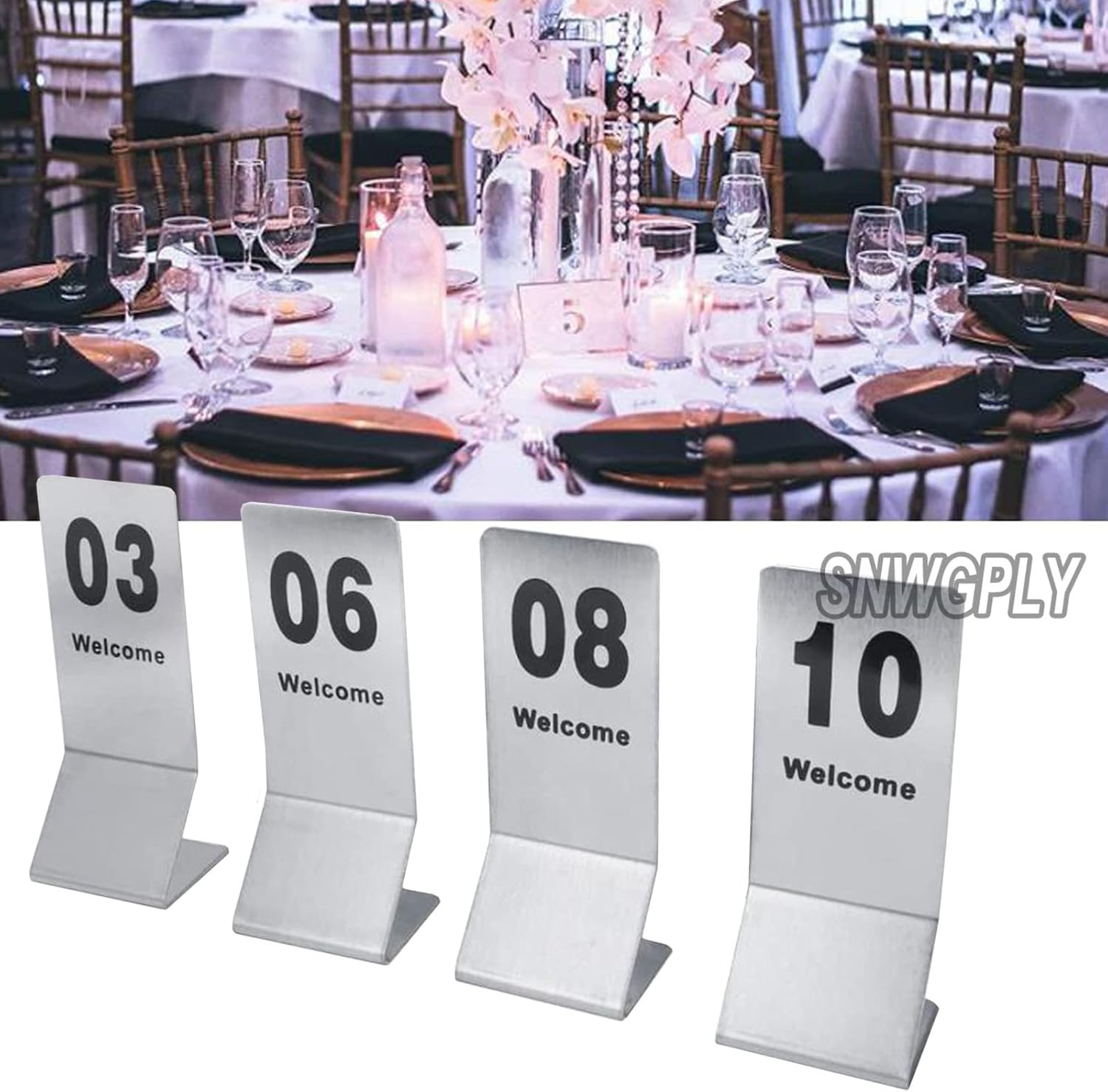 Digital Restaurant Card, Table Number Signs Double-Sided, Cycle Used, Stainless Steel Table Signs, 1-25/1-50, Can Used In Restaurants, Bars, Parties, Weddings Etc ( Color : 1-50 , Size : 155x60mm(6.1x