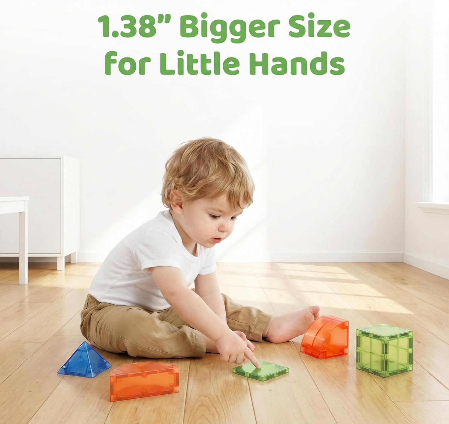 Magnetic Building Blocks (1.38 inches) Magnetic Tiles - 3D Building Blocks for Toddlers 1-3 & Kids Ages 4-8, STEM Educational Magnetic Toys
