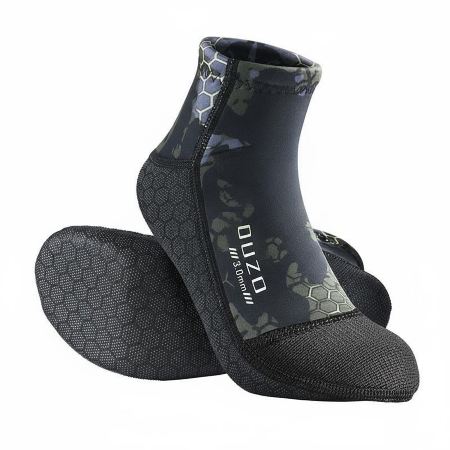 MERISHOPP Wear-Resistant 3mm Neoprene Socks Keeps Feet Warm 3mm Neoprene Water Socks Reinforced Toes and Heel Non-Slip Diving Booties for Surfing, Swimming, Army Green, 3XL-picture-52