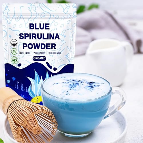 Miniatura 7 de Polvo de espirulina azul de 1.6 onzas, colorante orgánico natural para alimentos de algas azules, polvo de espirulina vegana y pura, bolsa premium