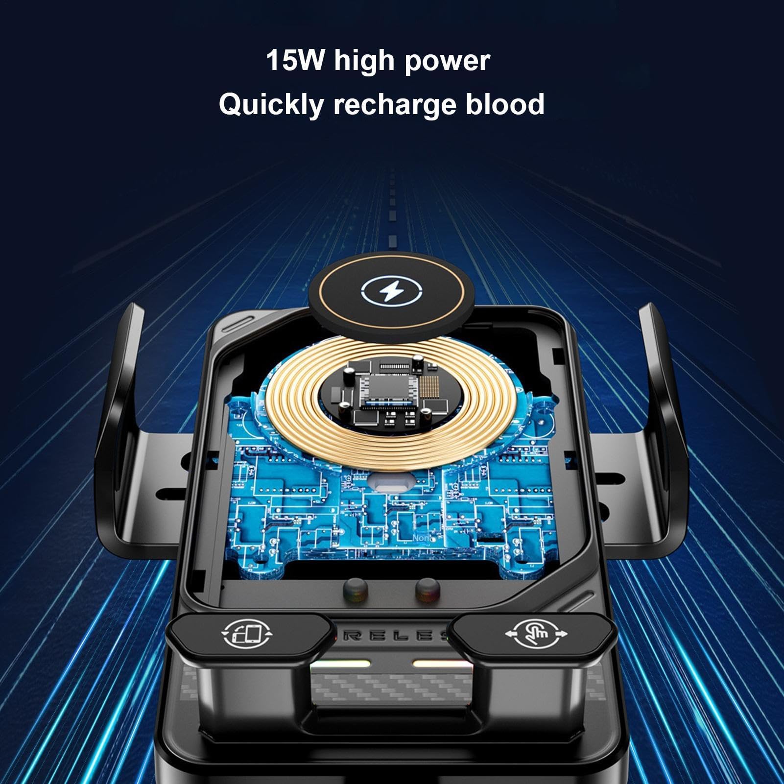 Supporto per telefono da auto, porta smartphone con funzione di ricarica wireless, supporto per bocchetta dell'aria dell'auto, per rimorchio, camper, berline, pickup, trattore, camion