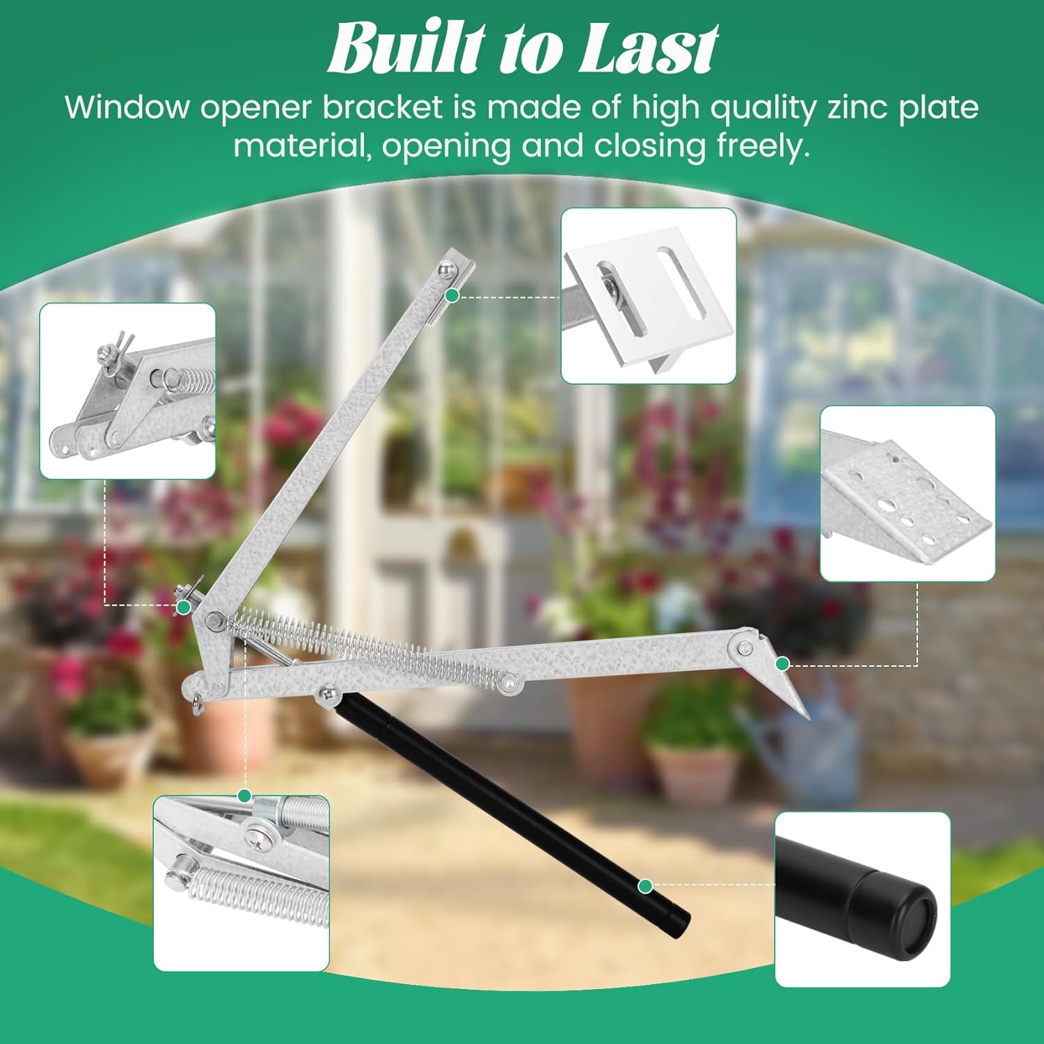 Greenhouse Automatic Window Opener Kit, Heater Sensitive Dual Spring Vent Automatic Opener Kit, Replacement Roof Automatic Opener Agricultural Automatic Window Vent Opener, Load Capacity 30 lbs(2pcs)