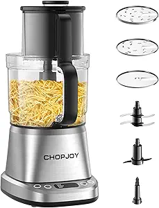 7-in-1 Professional Food Processor, 800W Powerful Electric Vegetable Chopper, 14-Cup XL Bowl, Large Feed Chute, Cheese Shredding, Meat Chopping, Shredding and Slicing, Mixing and Doughing