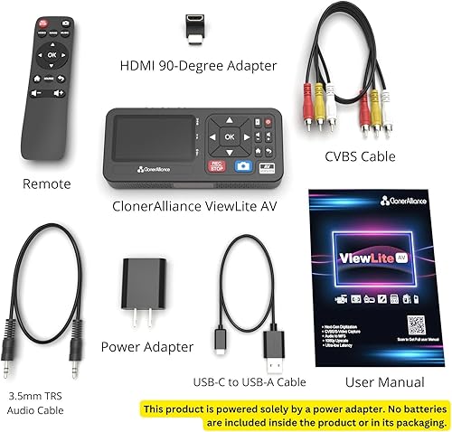 Miniatura 5 de ViewLite AV, convertidor portátil de audio y video analógico a digital MP4/MP3 con control remoto. Captura CVBS/S-Video/RCA/Compuesto. Caja de TV