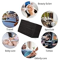 Vista 5 de 100 sábanas desechables, sábanas de mesa de masaje desechables negras, fundas de cama desechables para spa, cera de pestañas, sala de tatuajes, tela