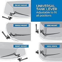 Vista 5 de Gerber Maneta universal para tanque de inodoro GA70036054BS acabado negro satinado