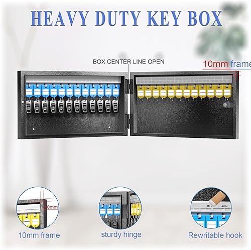Miniatura 3 de Organizador de gabinete de 24 llaves, caja de bloqueo de llaves, caja de seguridad segura para llaves, para valets, hoteles, llaves de coche y casa,