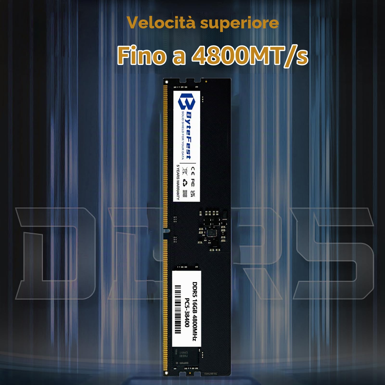 DDR5 RAM 16GB 4800MHz PC5-38400 CL40 UDIMM 1.1V 288 Pin Desktop Computer Aggiornamento RAM del modulo di memoria
