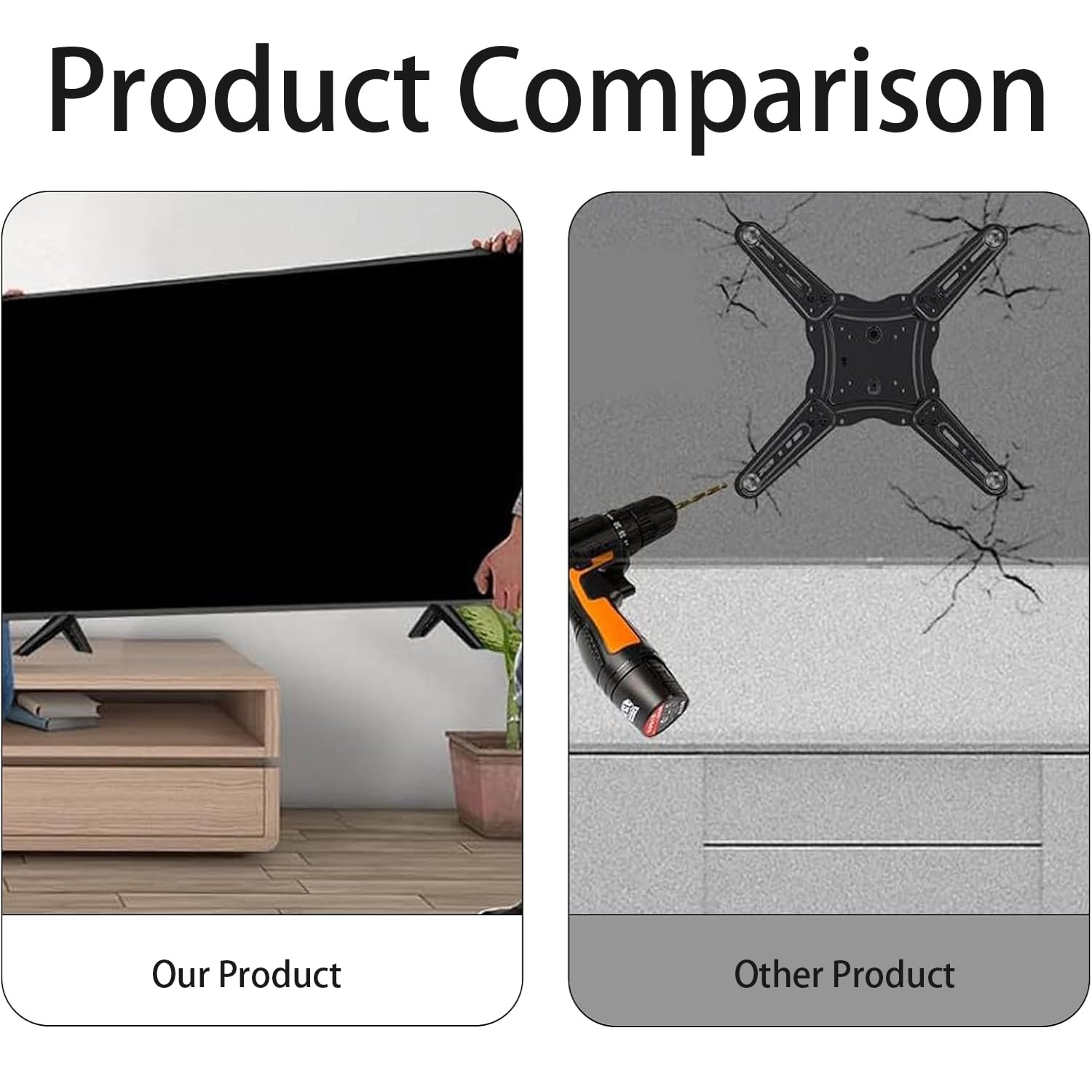 2 PCS Universal TV Stand Legs,Replacement Feet for 24-55 inch Televisions, Anti-Slip Plastic Base,Replacement TV Stand Legs Install,for Samsung LG Sony TCL Flat Screen TV. — view 3