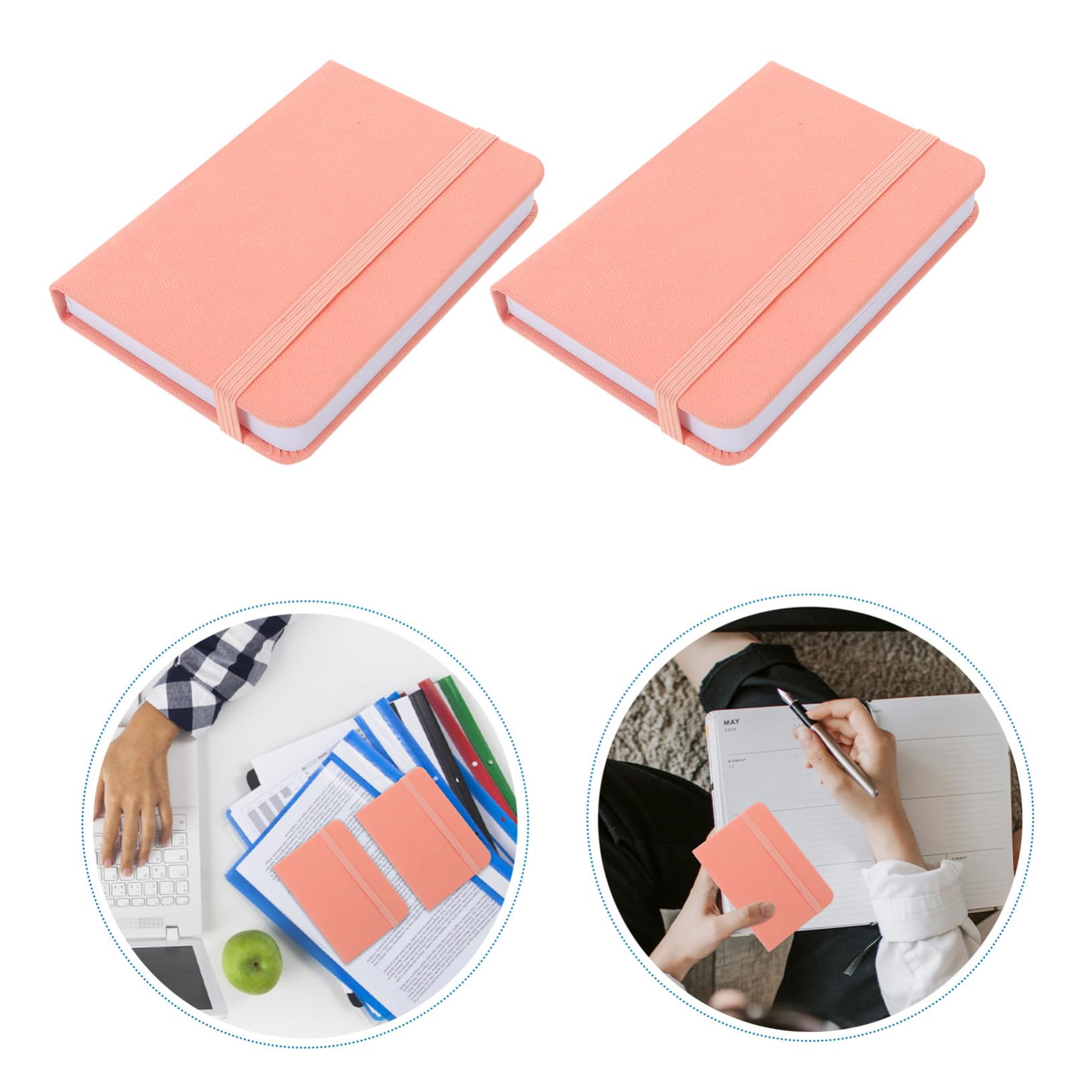 10 Pezzi Taccuino Tascabile in PU Rigida con Segnalibro Mini Notebook Portatile per Pianificazione Mensile e Diario Lavorativo Piccolo Blocco Note da Borsa
