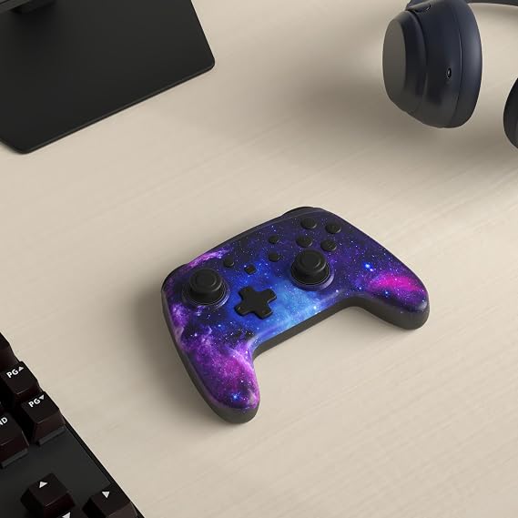 NexiGo Wireless Controller for Nintendo Switch/Switch Lite/OLED, Bluetooth, Vibration, Motion, Turbo and LED Light (Cosmic Nebula)