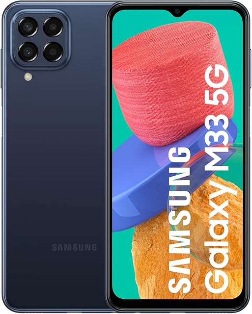 Samsung Galaxy M33 5G Mobile Phone SIM Free Android Smartphone 6GB RAM 128GB Storage Dark Blue [Amazon Exclusive]