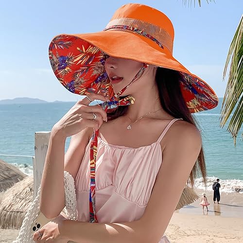 Miniatura 7 de Sombreros de sol de ala extra ancha de 6 pulgadas con protección UV UPF 50+ y correa para sombrero de playa para mujer