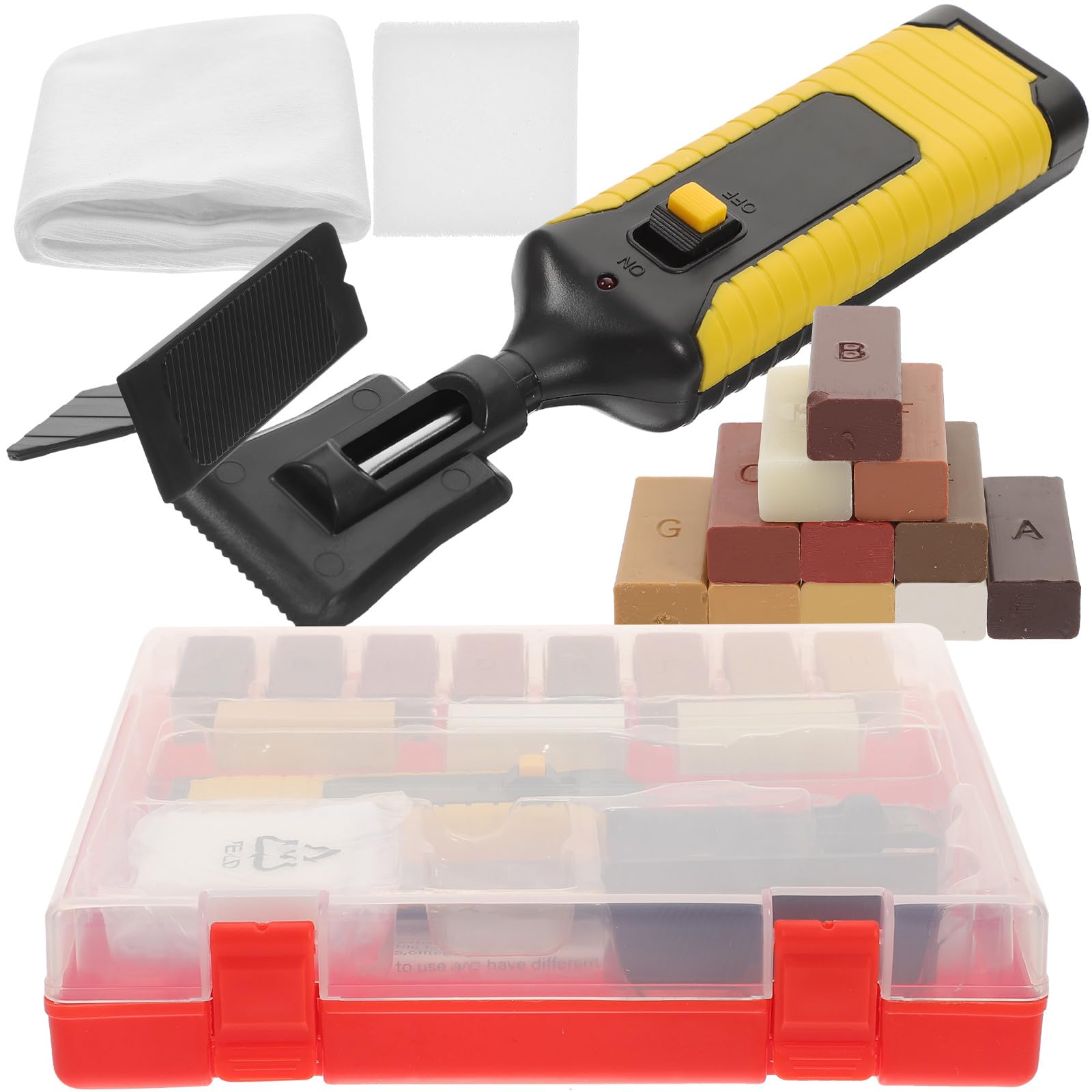 Kit de Reparación de Laminado 1 Juego de Cera Abs para Restauración | 11 Colores, Bloques de Cera Incluidos, para Muebles y Suelo Laminado, Artesanía Excelente