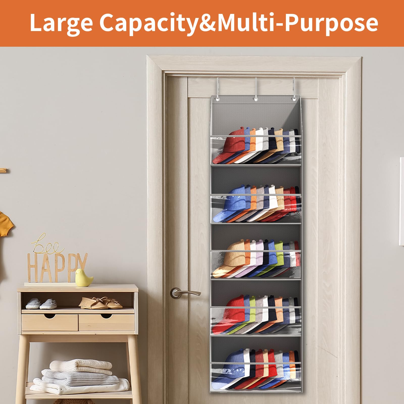 Fixwal Over The Door Hat Organizer – 27 Clear Deep Pockets For Baseball Caps, Hats & More - View #10