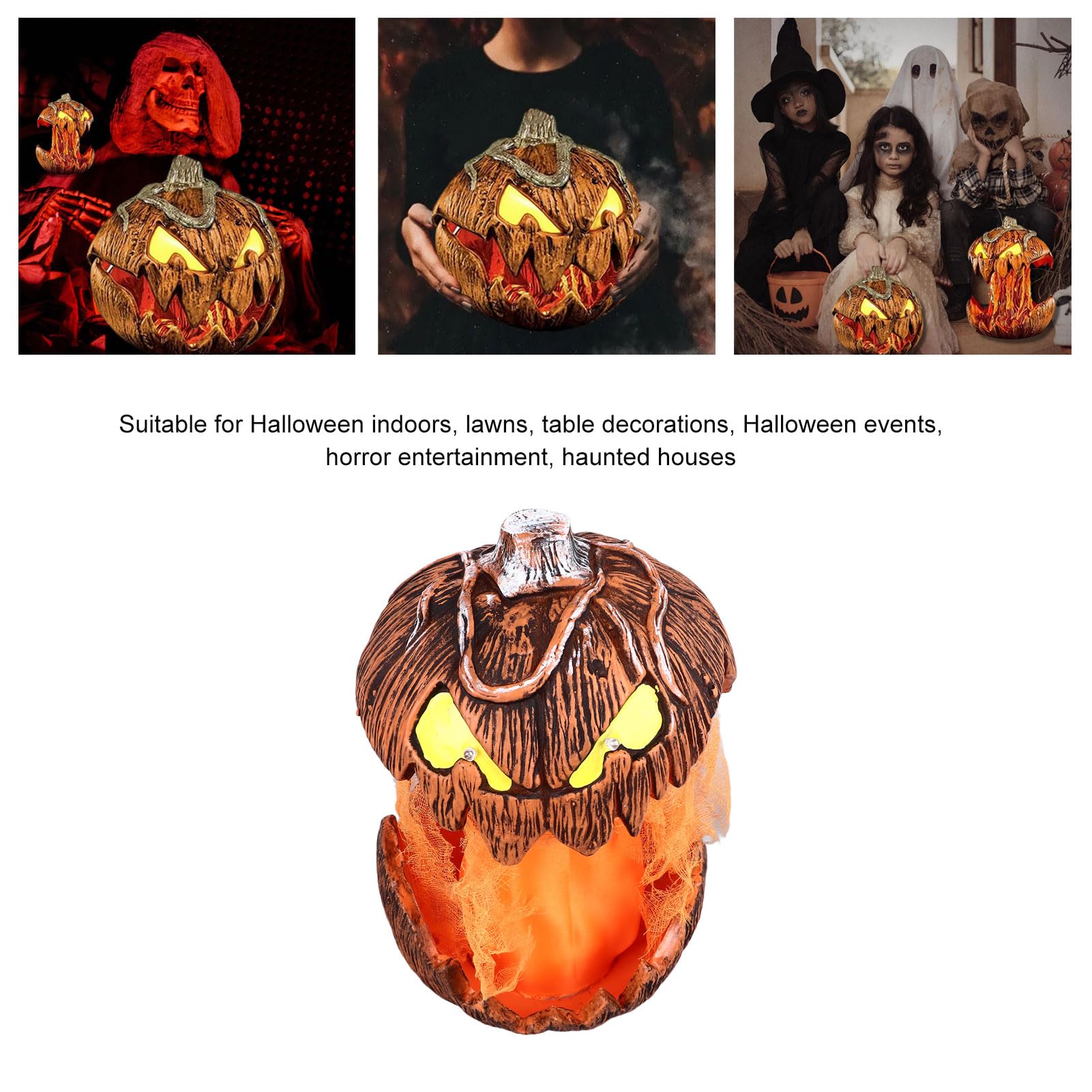 XHTLLO Citrouille Activée Par La Voix Avec Yeux LED Et Mécanisme Pop Up