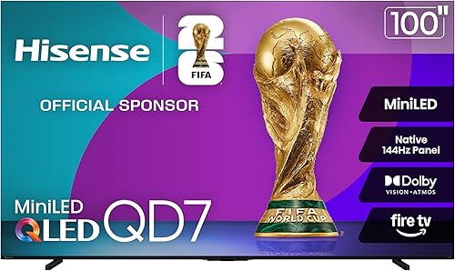 Miniatura 28 de Hisense 50" Clase QD7 Serie Mini-LED 4K UHD Smart Fire TV (50QD7QF, Modelo 2025) - QLED, HDR10+, Dolby Vision, Dolby Atmos, Modo de Juego Plus