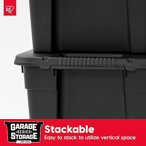 Miniatura 7 de IRIS USA Contenedores de almacenamiento resistentes de 20 galones con asas de fácil agarre, paquete de 4 - Contenedores grandes con tapas, cubas