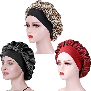 3PCS Silk Bonnet Satin Bonnet Silk Hair Wrap for Sleeping Satin Bonnet for Curly Hair