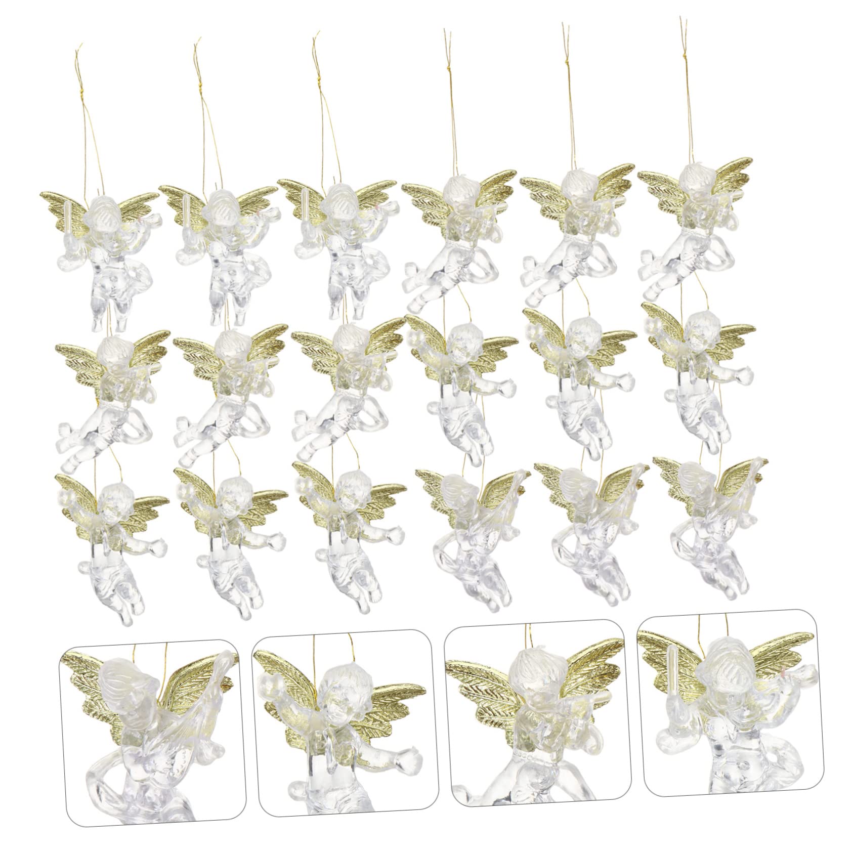 PRETYZOOM 72 Pcs Di Angelo Del Pendente Angelo Di Natale Oro o Ornamento Albero Di Natale Del Pendente Di Natività Albero Di Natale Appeso i Albero Di Natale Appeso