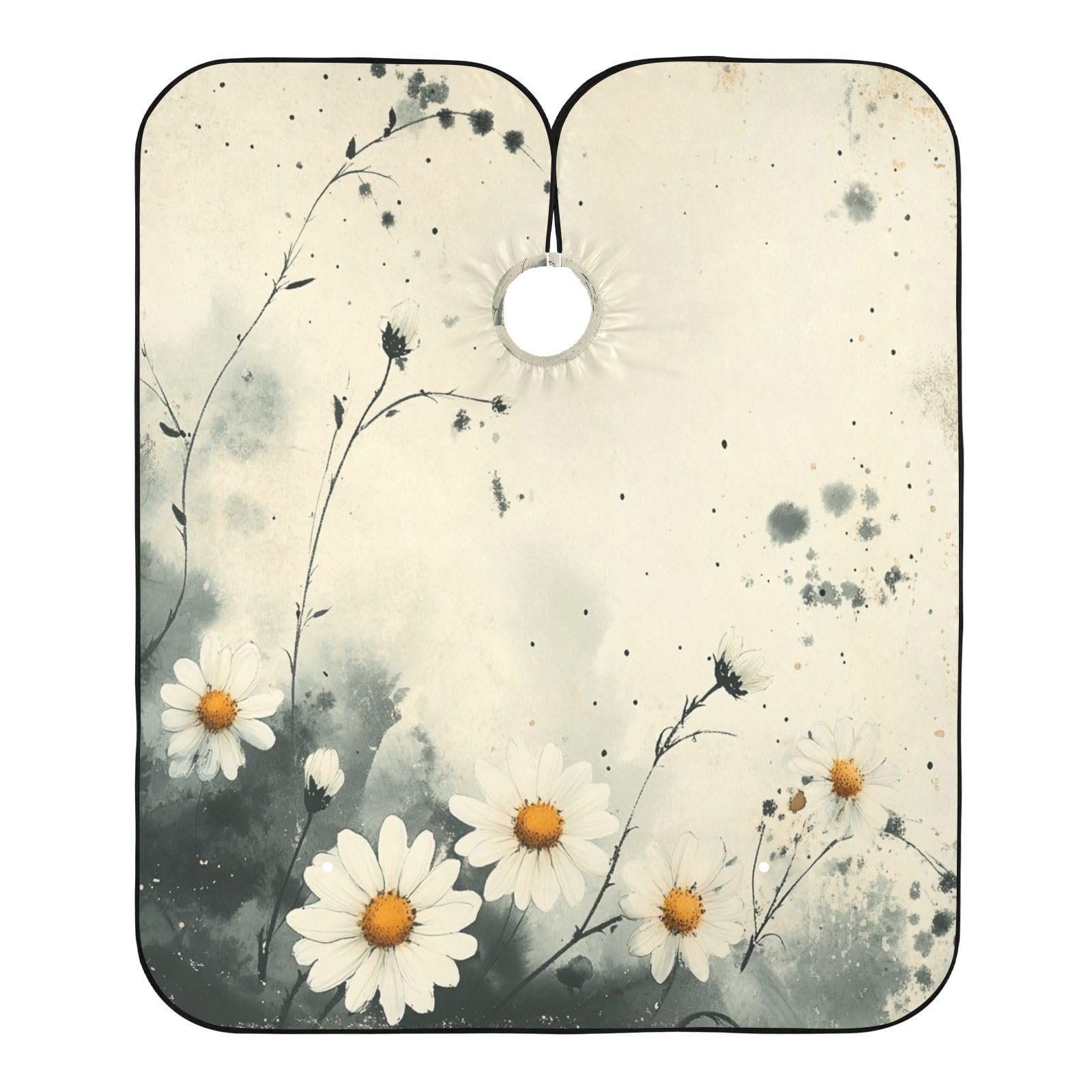 Kigai Daisy Hair Cutting Cape for Men & Women Waterproof Barber Cape Professional Hairdressing Salon Styling Apron with Adjustable Closure Snap