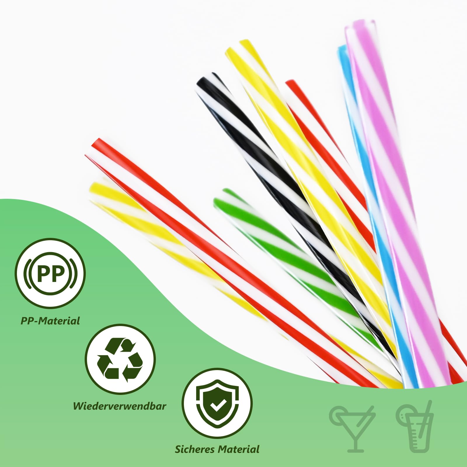 60 Unidades Pajitas Reutilizables, Pajitas Cócteles con Cepillos de Limpieza, Coloridas Pajitas, Pajitas Larga para Bebidas Frías Juice Coffee Cóctel