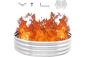 Galvanized Steel Outdoor Fire Pit Ring 48" for Camping in Backyard